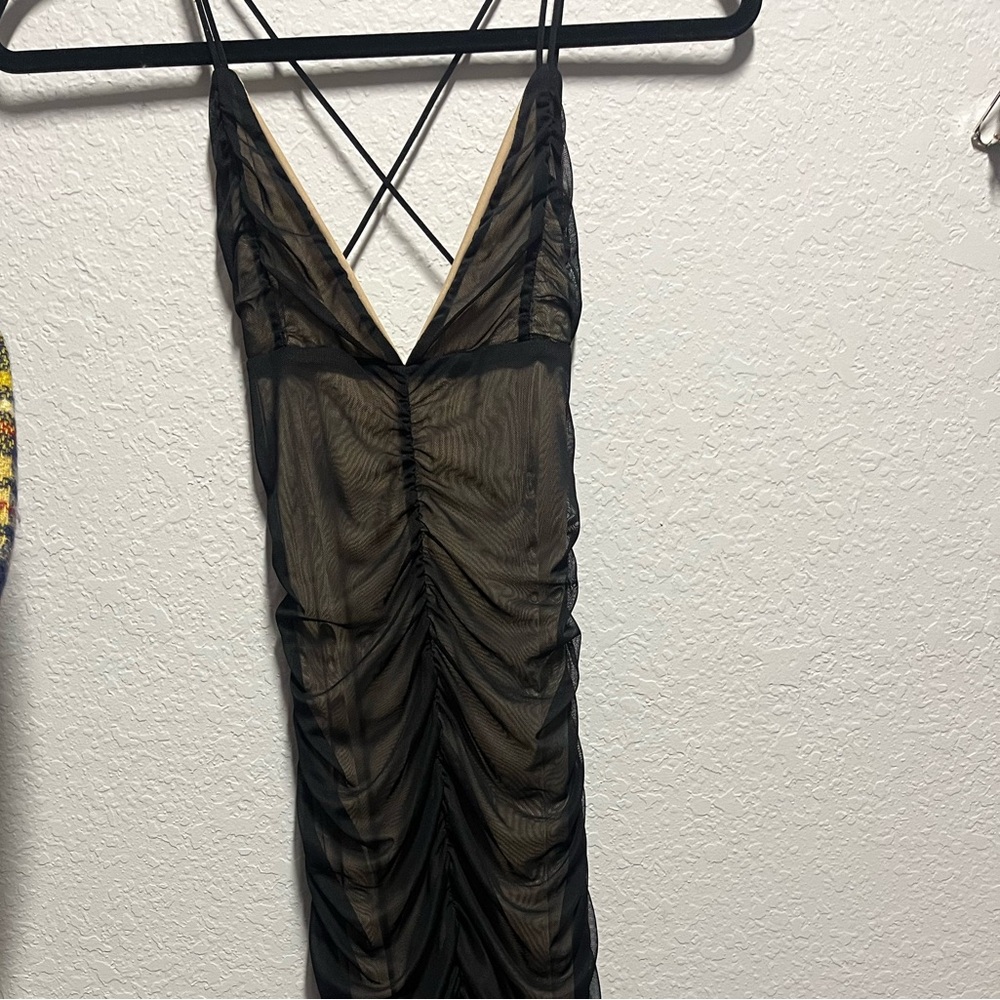 Elegant Black Sheer Dress